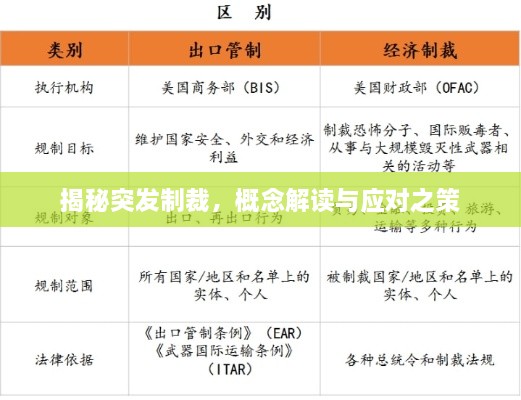 揭秘突发制裁，概念解读与应对之策